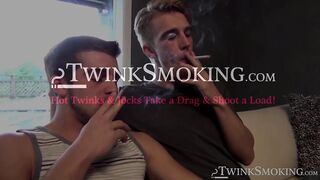 Cock smoke blowing and dick sucking by hotties Austin Ried and Patrick Kennedy