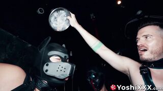 Masked subs and doms aFFo and Axel Abysse fist fuck with Yoshi Kawasaki