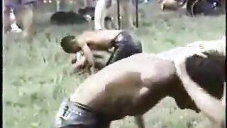 Turkish Wrestlers' Outdoor Muscle Showdown