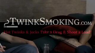 Playing cards while chainsmoking turns into smoke fucking by twink Mathiew and four o