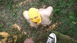 Pissing Master Uses Slave Outdoors for Pleasure6666