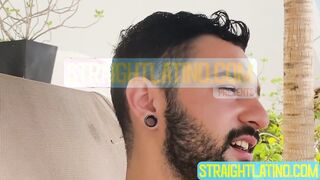 Tattooed latino Igor Lucious strokes my cock to harvest juicy cum