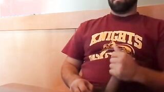 Bearded Bro Public Jerk Off in A Coffee Shop 12