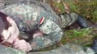 Str8 German soldiers first time swallow cum