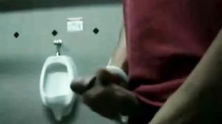 Bigcockflasher Wanking in public restroom