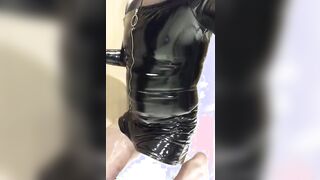 Black PVC, Nylons & Plastic Wrap - Gay BDSM Fun5555