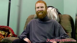 Ginger amateur with huge beard sucked dry by mature homo