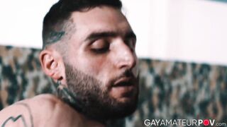 Muscular Tony DAngelo face fucked and banged the round ass of hottie Rocky Vallarta