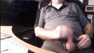 Daddy shows off his big cock on webcam