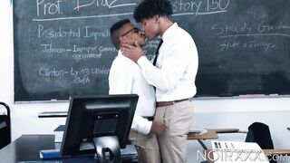 Ebony dudes Adrian Hart and Tony Genius set the books aside to fuck one another