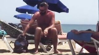 Big-Cock Daddy Bear at the Beach