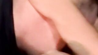 Amateur jerks off while mature man helps him cum with tongue