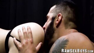 Big dicked Latino hunk Romeo Davis destroys Jack Baileys tight twink ass