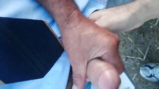 Big Dick Outdoor Handjob