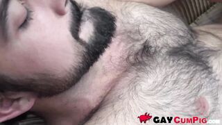 Hairy Mason Lear unleashes tasty load of cum after Gavins deepthroating