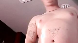 Mature gay sucks a fat guys cock while he was masturbating