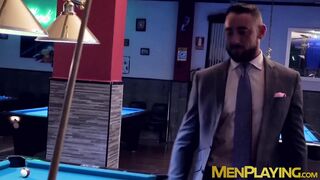 Men in suits hook up in the club for some deep anal sex