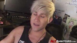 Boy toy cute blonde emo hardcore jerked off by interviewer