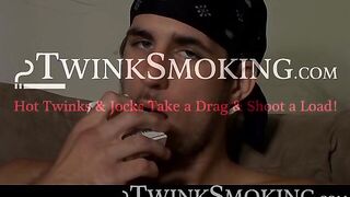 Handsome Chain let horny Marke sucks and jerks his cock while smokin his marlboro