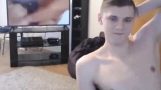 Twink Works Up a Sweat Rubbing One Out on Webcam