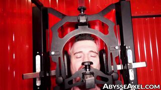 Sexy Axel Abysse strapped on a chair and enjoyedÂ  every stroke of the dildo into his