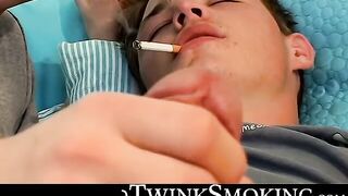 Blonde Hoyt Jaeger rides the throbbing cock of heavy smokers Jeremiah Johnson and Ken