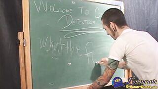 Inked Evan Roberts fucking Latin hottie Ash Bently and makes him spit cum