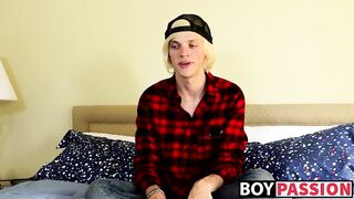 Thick twink cock ends up getting attention after interview