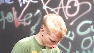 Kaos Casper strokes his massive dick immensely fast as he gets closer to cumming