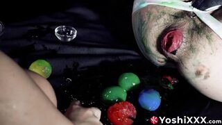 Jin Ueo and Yoshi Kawasaki indulge into slime play and fill each others assholes with