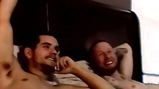 Real amateur buddies jacking off before shooting a cumload