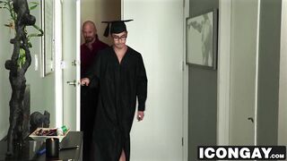 Sexy college graduate pounding his room mates tight ass