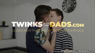 Twink amateurs Jacob Dolce and Nick Danner bareback after sensual blowjob