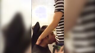 University Bathroom Face Fucking and Cum Swallowing