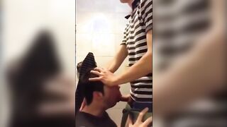 University Bathroom Face Fucking and Cum Swallowing