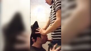 University Bathroom Face Fucking and Cum Swallowing