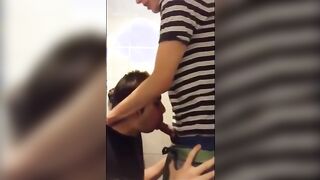 University Bathroom Face Fucking and Cum Swallowing