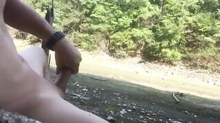 Me Jerking and Cum Naked Outdoor Public Exhib 147