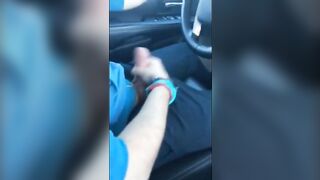 Wanking and cumming in the car with a buddy35