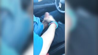 Wanking and cumming in the car with a buddy35