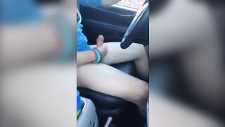 Wanking and cumming in the car with a buddy35