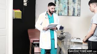 Horny doctor Scott Demarco fucks Rob Quin to approve his baseball team participation