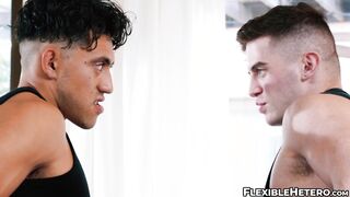 Jerk buddies Zeno Rey and Trevor Brooks first time ass fucking