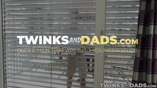 Blond twink Richard Hicks devours daddy Zack Hoods massive cock