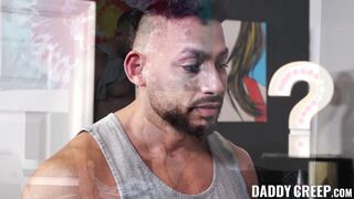 Beefy stepdad Miguel Rey anally destroys stepson Rob Quins ass