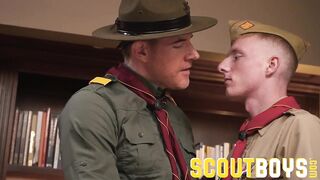 ScoutBoys - Tall handsome DILF Scoutmaster barebacks cute ginger twink