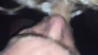 Sucking cum out of a tourist daddy in darkroom