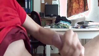 Skinny guy cumming a lot