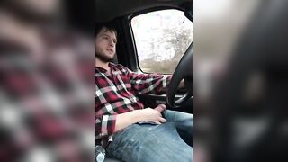 Jerking cock while driving in my car 12