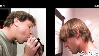 Perfect gloryhole gay blowjob